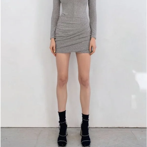 ZARA metallic ruched skirt - Picture 5 of 11